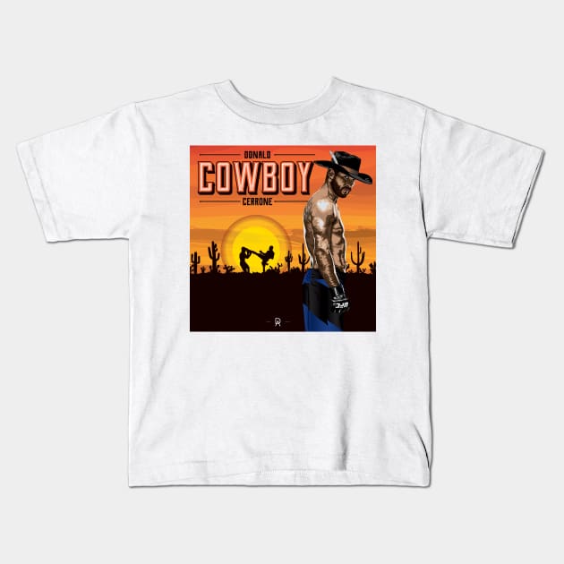 Cowboy Cerrone Sunset Kids T-Shirt by deenallydesigns